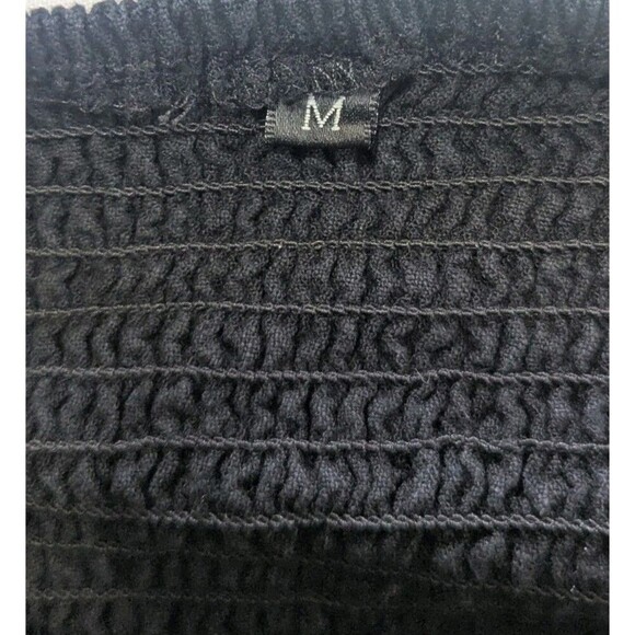 Sleeveless Smock Top Black Linen Blend Wide Leg Jumpsuit Size M - Picture 3 of 6